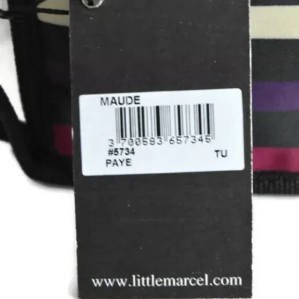 Little Marcel Clutch Black Multicolor Cosmetic Makeup Accessory Travel Bag